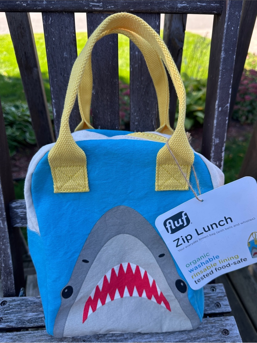 fluff Kids Shark Lunch Bag, new with tags